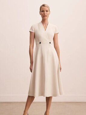 The Fold Pienza Midi Dress in Natural US 4 NWT